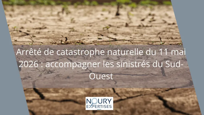 Expert d'assuré Franck Noury examinant des fissures liées au RGA en Gironde, arrêté du 11 mai 2026