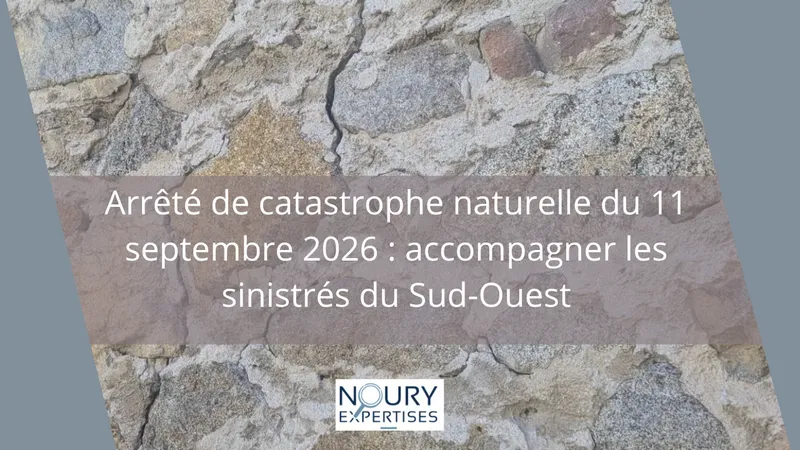 Fissure en escalier sur la façade d'une maison en Dordogne après la sécheresse 2025 reconnue catastrophe naturell