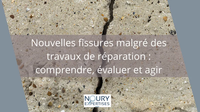Nouvelles fissures apparues sur un mur malgré des travaux de réparation récents - NOURY EXPERTISES